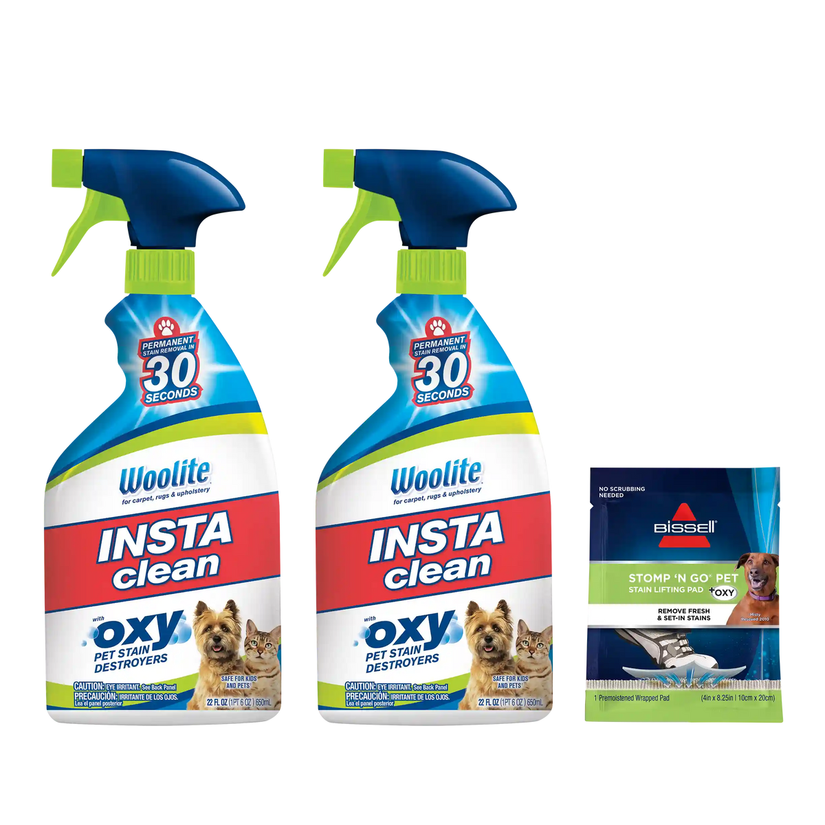 Woolite® INSTAclean® Pet Stain Remover (2-Pk) & 1            Stomp 'n Go® Pet Stain Lifting Pad
